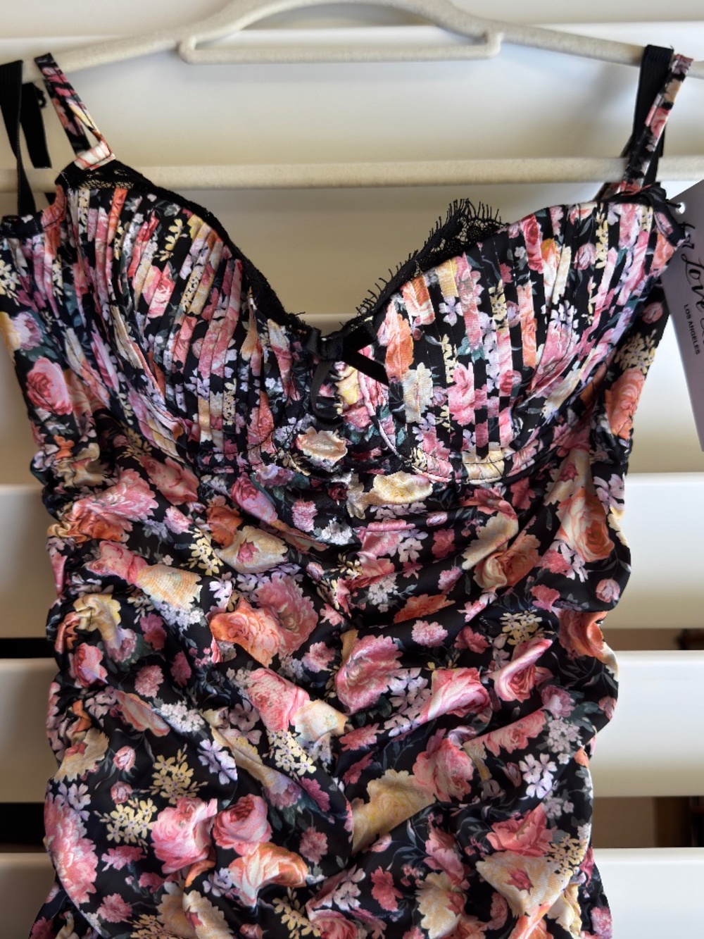 For Love & Lemons Floral Ruched Mini Dress Revolve / Victoria Secret